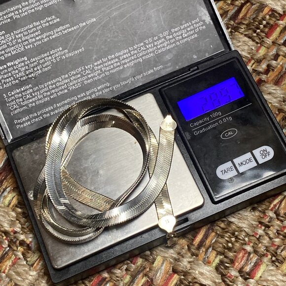 Silver Bracelet and Necklace HCT and Milor Italy Herringbone stamped 925 and 826 - Picture 11 of 13